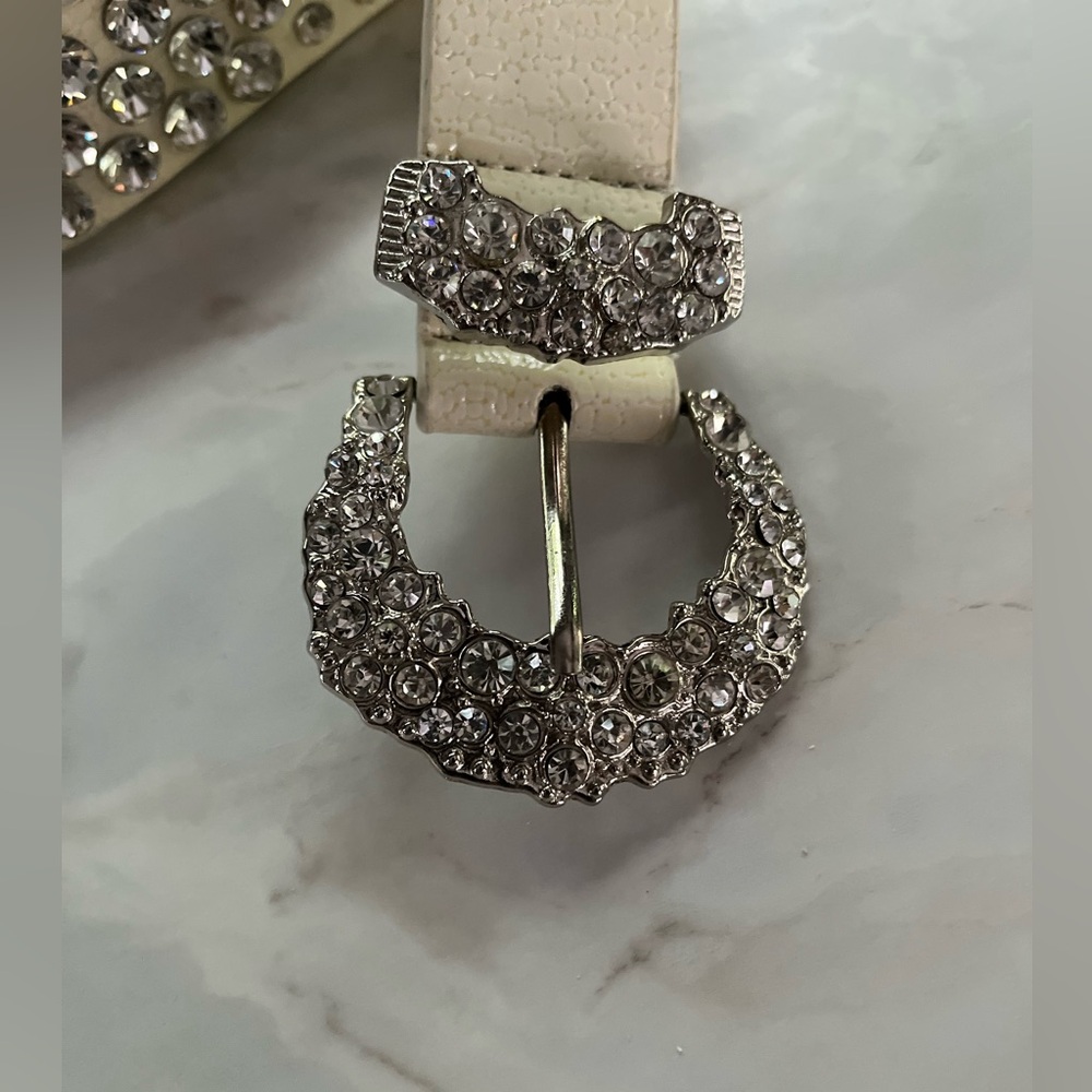 Cream Rhinestone Belt - Picture 6 of 9